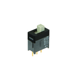 Przełącznik suwakowy, SPDT, montaż PCB, 100 mA przy 28 V AC/DC, -30 → +85°C, NKK Switches