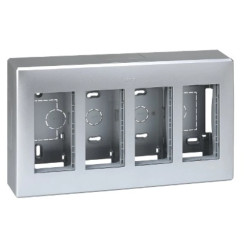 Simon Connect Obudowa natynkowa S500 4-modułowa 8x K45 kompletna aluminium 51000004-033