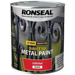 Ronseal 39210 Direct to Metal Paint Chilli Red Gloss 750ml