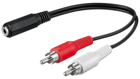 Kabel Adaptera Audio Z Gniazdem 3,5 Mm Na Wtyk Cinch - Długość Kabla 0.2 M