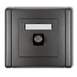 FLEXI Gniazdo antenowe pojedyncze TV grafitowy 11FGTV-1