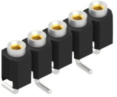 Socket header, 5 pole, pitch 2.54 mm, angled, 10042788