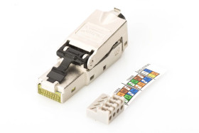 Wtyk modularny RJ45 kat.6A PoE+ 10GbE STP ekranowany metalowy beznarzędziowy AWG 27-22 DN-93631