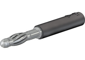 Adapter do złącz pomiarowych, rodzaj: Wtyk, wtyk: 4mm, gniazdo: 4mm, 30A, Czarny, 30 V ac, 60 V dc