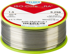 Solder, lead-free, SAC (Sn95Ag3.8Cu0.7), Ø 0.5 mm, 100 g, 18840510