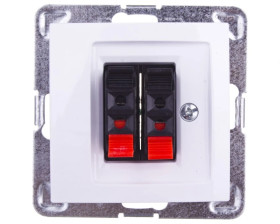 IMPRESJA Gniazdo głośnikowe podwójne białe GG-2Y/m/00