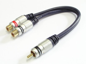 Rozgałęźnik RCA wtyk - 2x gniazdo z kablem 0.2m Vitalco