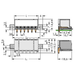 WAGO 2092-1424/005-000 picoMAX® 5.0 Male Flanged 4P Angled