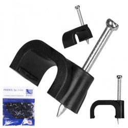 Uchwyt KLIP płaski 8/6 czarny /100szt./