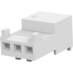 Socket header, 3 pole, pitch 2.54 mm, angled, white, 3-643814-3