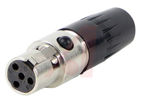 Złącze XLR 4 -pinowe Montaż na kablu Żeński Czarny