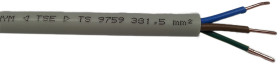 Kabel zasilający 3 Core PVC Sheath Szary 10 → 12mm od , 300 V, 500 V