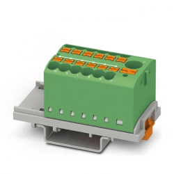 Blok rozdzielczy PTFIX 6/12X2,5-NS35 GN, zielone złącze przemysłowe - 12 punktów przyłączeniowych o przekroju 2,5mm2 /8szt./