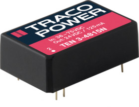 DC converter, 4.5-9 VDC, 3 W, 1 output, 24 VDC, 81 % efficiency, TEN 3-0515N-HI
