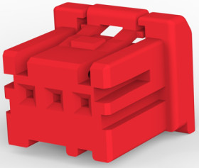 Plug housing, 3 pole, pitch 2.5 mm, straight, red, 1-1903389-2