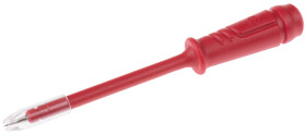Próbnik, typ końcówki: Stały, rozmiar: 2mm, 50V ac, 1A, Czerwony, Stal nierdzewna