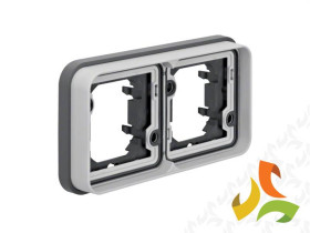 BERKER W.1 Ramka 2 podwójna pozioma do montażu podtynkowego IP55 szary 13293505 HAGER
