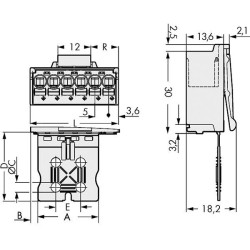 WAGO 2092-1506/002-000 picoMAX® 5.0 Male 6P Grip Plate