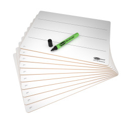 Show-me A4 Lined Rigid Drywipe Lapboards - Pack of 10