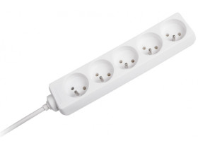 Przedłużacz sieciowy 5 gniazd, bez przełacznika, 3m (1,5mm)