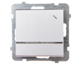 SONATA Łącznik schodowy z podświetleniem srebro mat ŁP-3RS/m/38