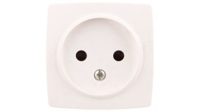 Oteo Gniazdo Pojedyncze B/U 16A Z Przesłonami Białe 086122