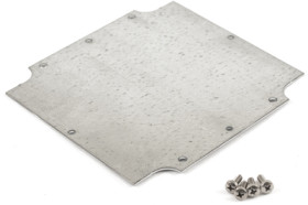Mounting plate, steel, (L x W x H) 106.68 x 107.7 x 1.63 mm, gray, for series 1554/1555, 1554NPL