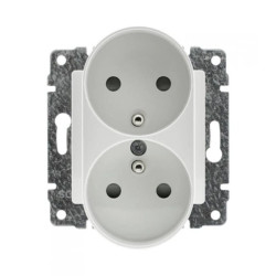 VENA2 Gniazdo podwójne z/u z przesłonami białe 520447