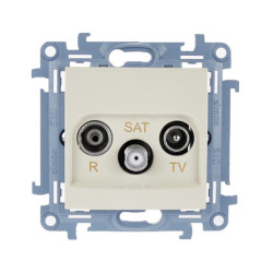 Gniazdo antenowe RTV+SAT przelotowe kremowe CASP.01/41 Kontakt Simon10