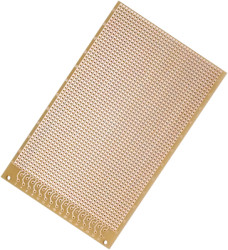 Circuit board, 160 x 100 mm, pitch 2.54 mm, single sided, FR1 hard paper, Cu 35 µm, 1906SA044