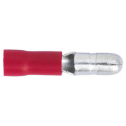 Sealey RT11 Bullet Terminal &#xD8;4mm Male Red Pack of 100