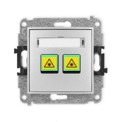 ICON Mechanizm gniazda światłowodowego/optycznego podwójnego srebrny metalik 7IGOP-2