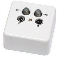 GAR-TVSAT-PVR-NM Gniazdko antenowe, natynkowe, końcowe - rozdzielenie TV, R i SAT + PVR (współpraca z multiswitch'ami)