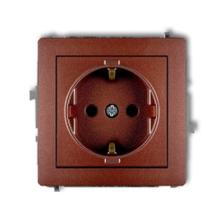 DECO Gniazdo pojedyncze z/u SCHUKO brązowy metalik 9DGP-1sp