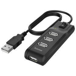 Hama 200118 USB 2.0 hub 4 ports black