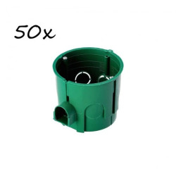 Puszka podtynkowa łączeniowa fi 60 głęboka z wkrętami zielona EDO777894 EDO /50szt./