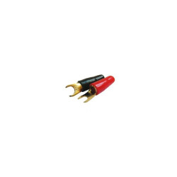 Konektor widełkowy M5 złoty MRS 8GA /na kabel 10mm2 / 1szt czerwony/czarny