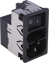 Gniazdo IEC z filtrem2 6A C14 Schurter Zatrzask 5 x 20mm