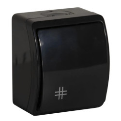 Łącznik krzyżowy pojedynczy natynkowy IP44 czarny Koala 154-05