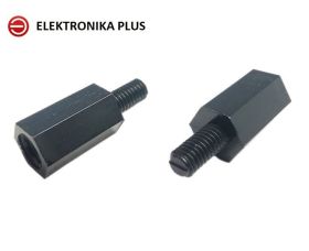 10szt. DYSTANS NYLONOWY 5mm Z GWINTEM M3 Z/W