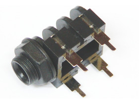 Gniazdo jack 6,3mm mono montażowe plastykowe