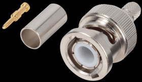 R141 082 161 BNC plug, RG58/141, 50 ohms, crimp