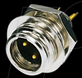 RT3MP TINY xlr panel connector, 3-pin, wall thicknesses of up to 6 mm