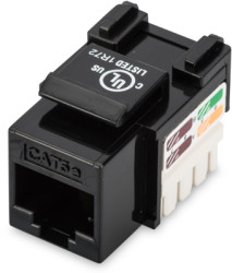 Keystone socket, RJ45, 8 pole, 8P8C, Cat 5e, LSA, panel mounting, DN-93501