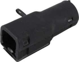 Plug end housing, black, 2 poles, for automotive connector, 1028-021-0205