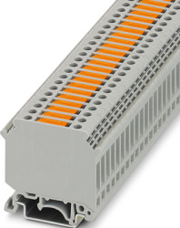 Knife disconnect terminal, screw connection, 0.2-6.0 mm², 2 pole, 16 A, 6 kV, gray, 3004087