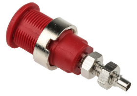 Gniazdo bananowe Żeński Połączenie lutowane typ Gniazdo bananowe Czerwony 32A Staubli rozmiar 4 mm