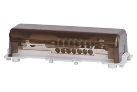 Szyna wyrównująca potencjał 7x25 mm2, 1x50mm2, płaskownik 30x4mm - mocowanie na stałe/na szynę