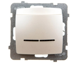 KARO Łącznik hotelowy z podświetleniem ecru perłowy ŁP-15SS/m/42