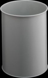 330110 Waste container, 15 l, metal, round, grey